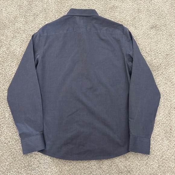 UNTUCKit Orville WF Button Down Shirt Large Blue Regular Fit Wrinkle Free 31354 - Picture 7 of 7